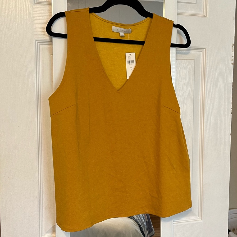 Gold/yellow Anthropologie tank - never worn! Size large